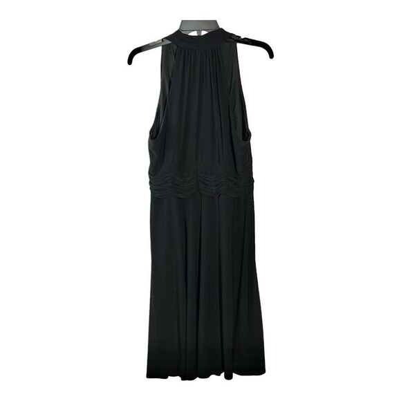 JONES NEW YORK Women’s Size 16 Black Halter Dress Ruching Cocktail Formal Party - Picture 2 of 9